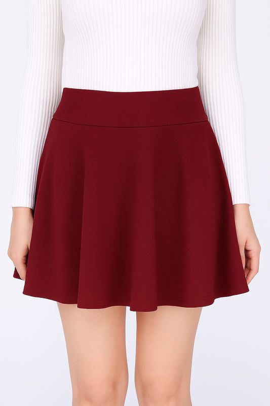 Women's Pleated Maxi Skirt with Attached Shorts