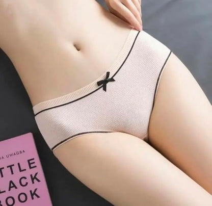 Women’s High Waist Cotton Briefs – Soft, Breathable, Full Coverage Panty with Bow (Pack of 2/3/6)