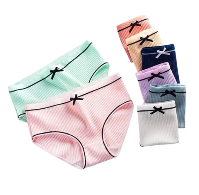 Women’s High Waist Cotton Briefs – Soft, Breathable, Full Coverage Panty with Bow (Pack of 2/3/6)