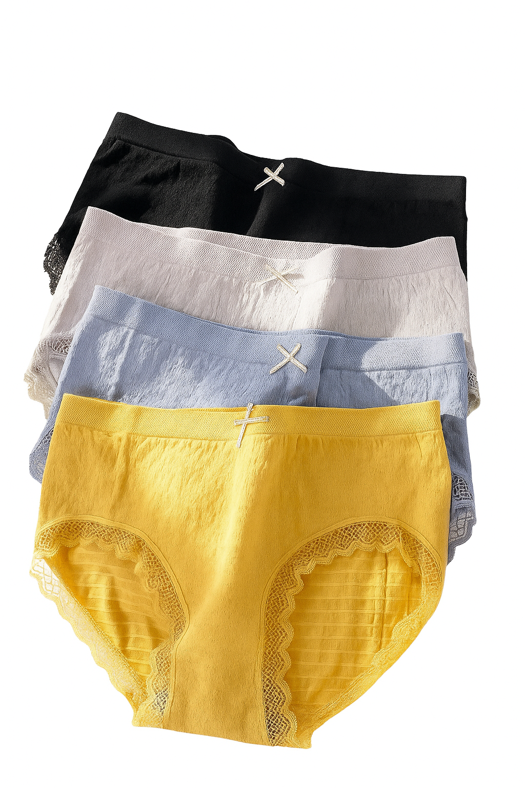 Women’s High Waist Cotton Briefs – Soft, Breathable, Full Coverage Panty with Bow (Pack of 2/3/6)