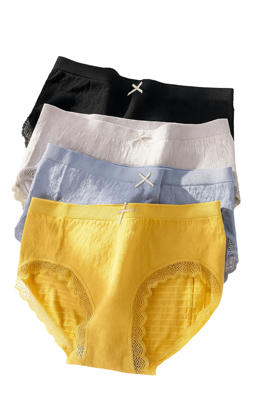 Women’s High Waist Cotton Briefs – Soft, Breathable, Full Coverage Panty with Bow (Pack of 2/3/6)