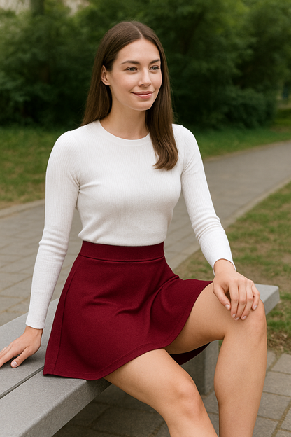 Women's Pleated Maxi Skirt with Attached Shorts