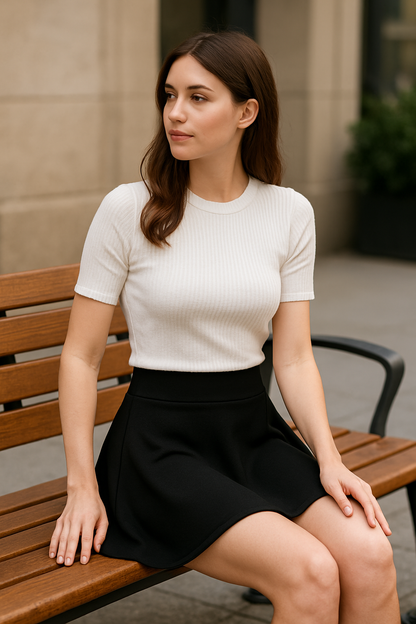 Women's Pleated Maxi Skirt with Attached Shorts