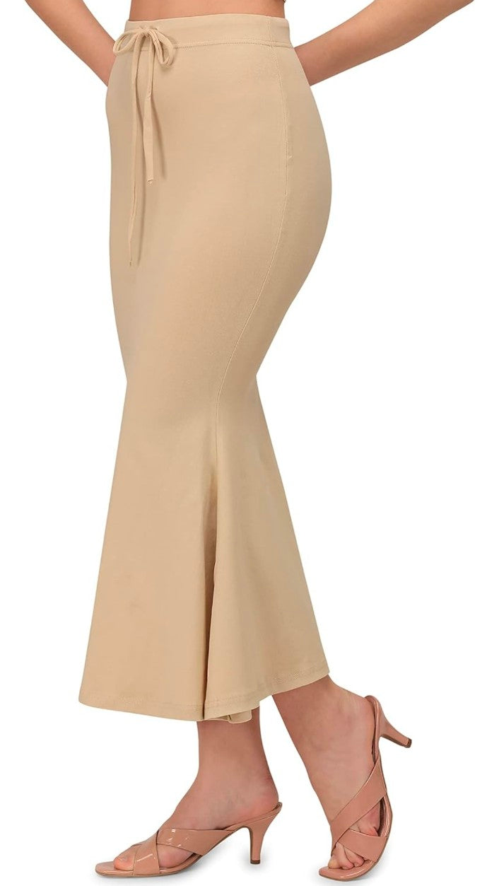 Women's Saree Shapewear Petticoat – Cotton Blend, Stretchable Fishcut Fit