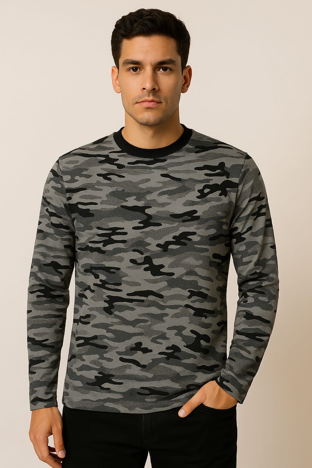 Men's Camo Print Full Sleeve T-Shirt – Urban Street Style