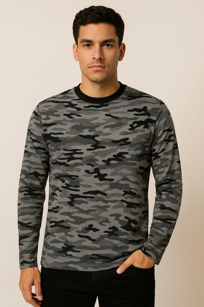 Men's Camo Print Full Sleeve T-Shirt – Urban Street Style
