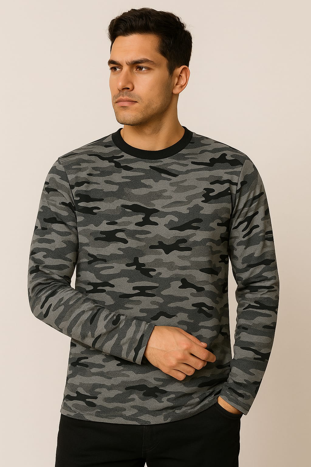 Men's Camo Print Full Sleeve T-Shirt – Urban Street Style