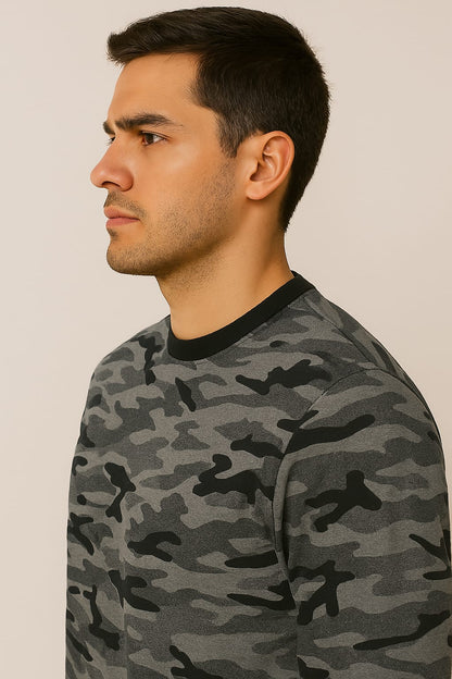 Men's Camo Print Full Sleeve T-Shirt – Urban Street Style