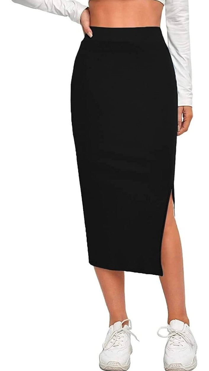 Fashionez Women's Elastic Waist Pencil Bodycon Midi Skirt