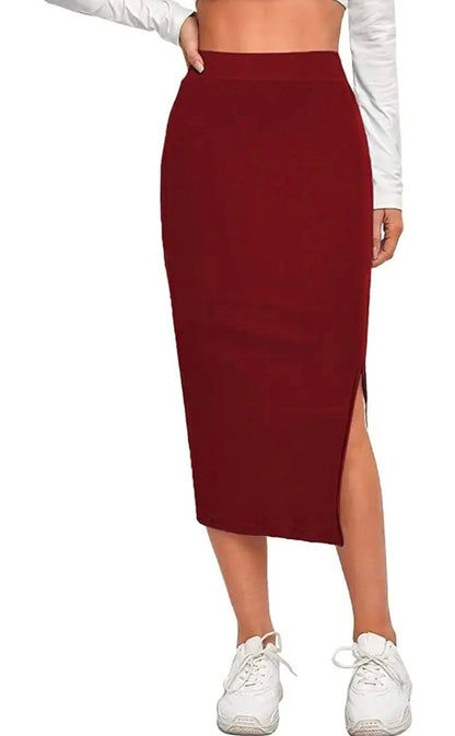 Fashionez Women's Elastic Waist Pencil Bodycon Midi Skirt