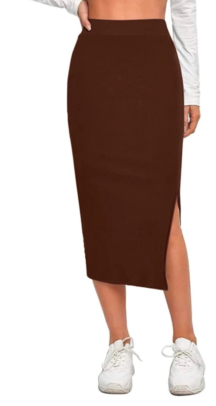 Fashionez Women's Elastic Waist Pencil Bodycon Midi Skirt