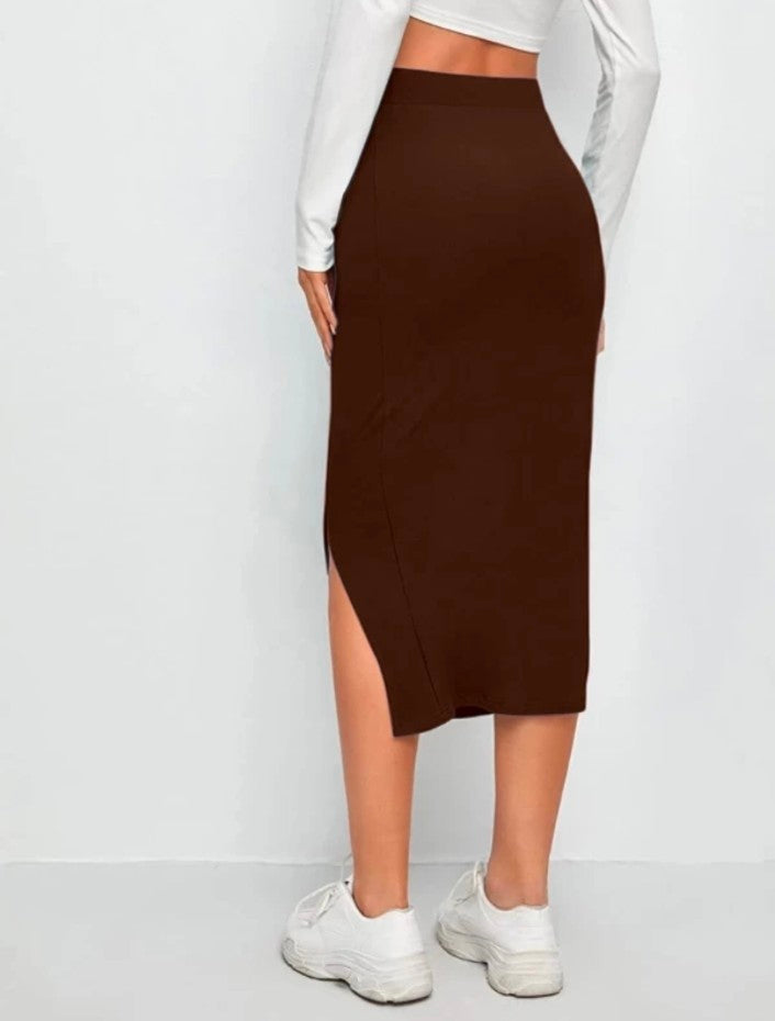 Fashionez Women's Elastic Waist Pencil Bodycon Midi Skirt