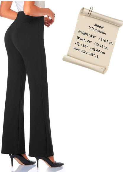Women's High-Waist Bell Bottom Flared Trousers – Stretchable Bootcut Office & Casual Pants