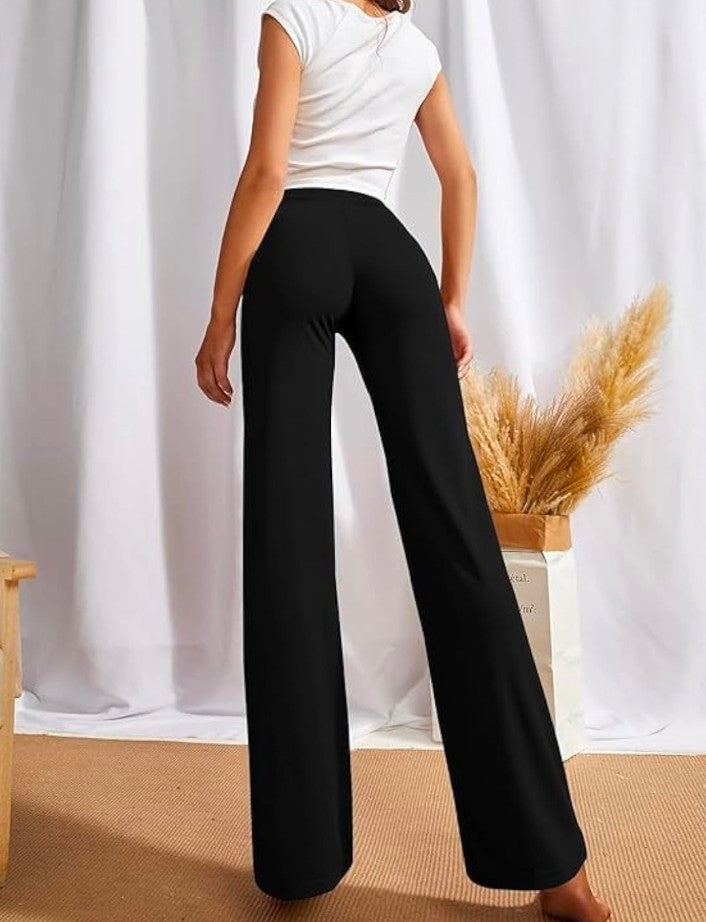 Women's High-Waist Bell Bottom Flared Trousers – Stretchable Bootcut Office & Casual Pants